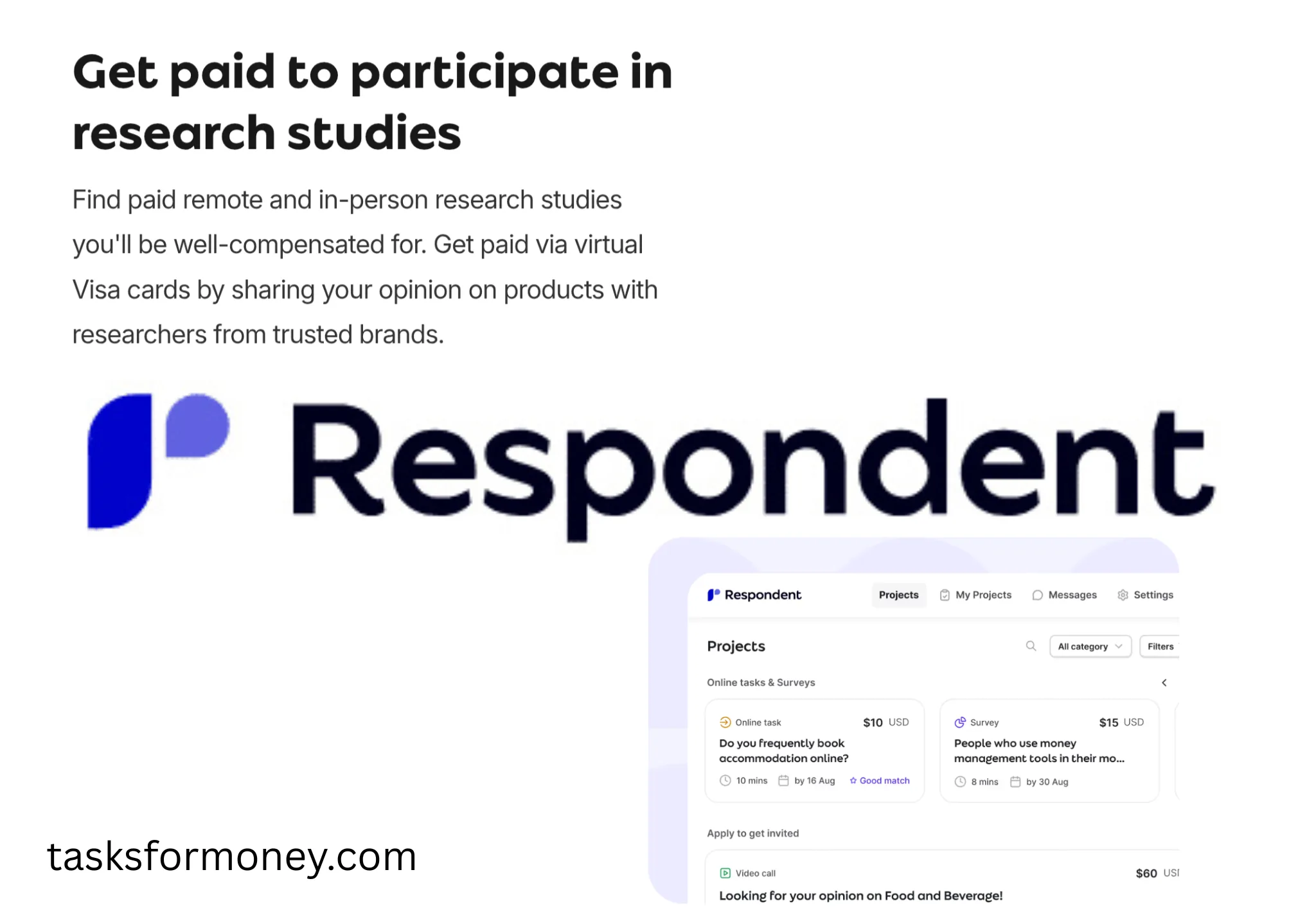 Respondent - Earn Money Online US - Tasksformoney.com
