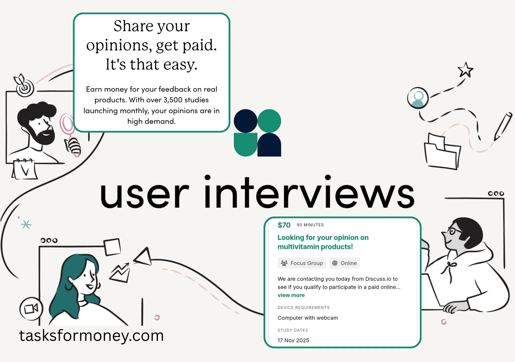 User Interviews - Earn Money Online US - Tasksformoney.com