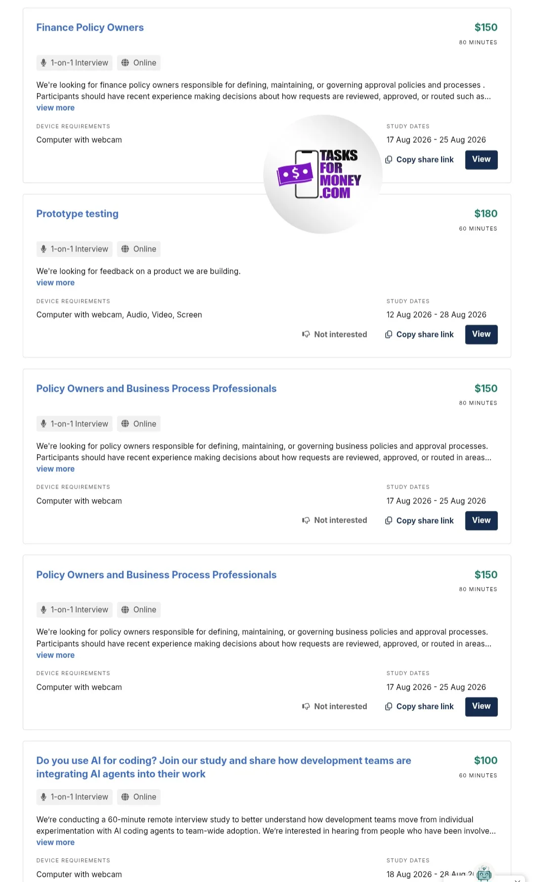 User Interviews Platform