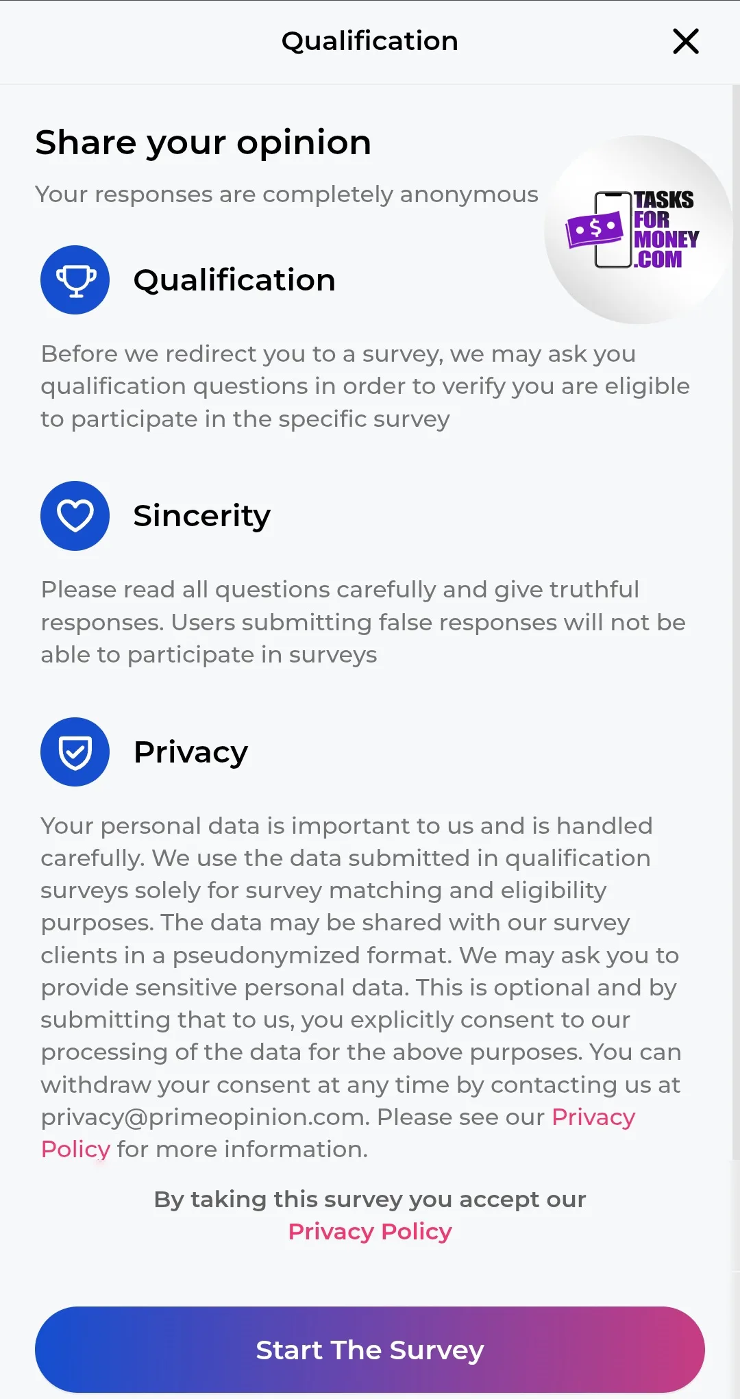 Prime Opinion Platform