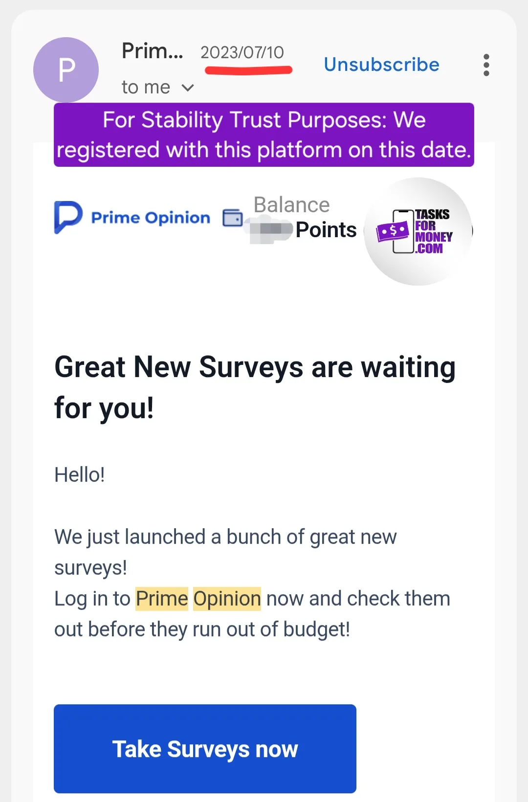 Prime Opinion Platform